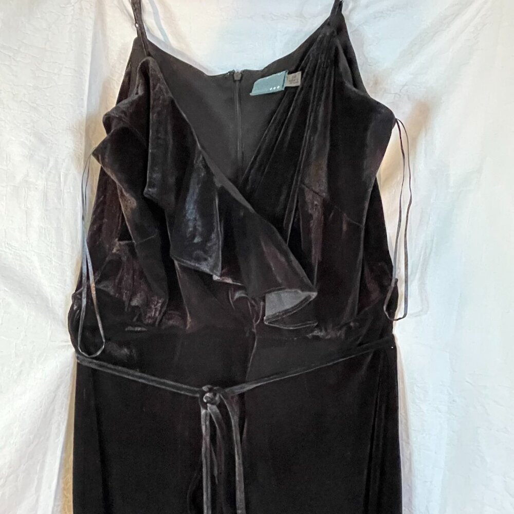 New Jumpsuit Romper velvet Black Soft wide leg spaghetti strap soft size 12